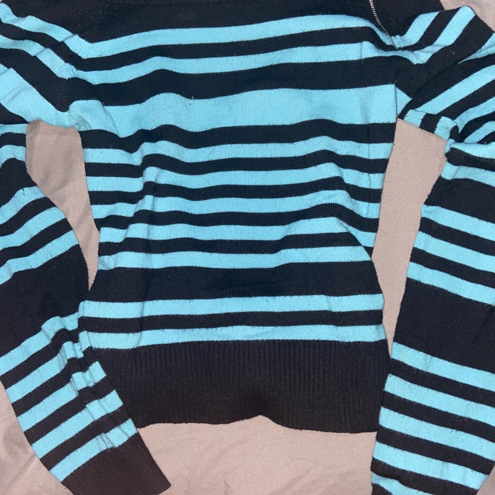 Striped Black and Blue Women's Sweater